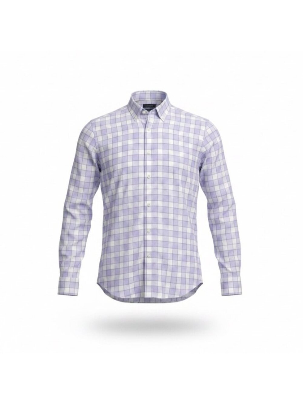 Banana Republic Mens Purple & White Plaid Long Sleeve Grant Fit Shirt Size M